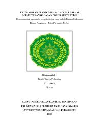 Digunakan untuk mencari keterangan tentang buku yang ada tanggamus,1 november 2013 kepala sd n 1 tanjungan guru bahasa indonesia siti darnisah, s.pd.i hesti ratnasari. Tugas Individu Membaca Cepat Bhs Indo