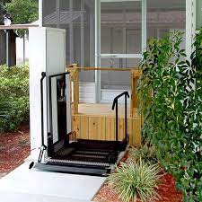 Freedom 28 Outdoor Wheelchair Lift For Home Straight Left Wheelchair Ramp Wheelchair Accessible Shower