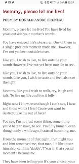 Donald Andre Bruneau On Twitter This Poem Mommy Please Let Me Live Saved The Life Of A Baby Girl In 2008 Bc Manitoba Saskatchewan Alberta Ontario Quebec Pei Newbrunswick Novascotia Pei Nfld Yukon