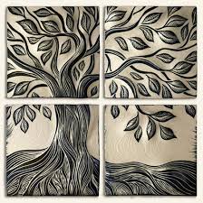 Tree Of Life Cream And Black Product Type Natalie Blake Studio Shop Metal Tree Wall Art Ceramic Wall Art Art