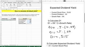 Calculating dividends aren't as hard as it seems. Dividend Yield Problem Solved In Excel And Mathematically Youtube