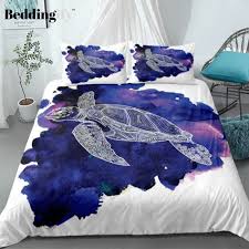 Purple Sea Turtle Bedding Set Bedding Sets Bedding Set Duvet Covers