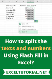 How To Split The Texts And Numbers Using Flash Fill In Excel In 2020 Excel Tutorials Microsoft Excel Tutorial Medical Technology