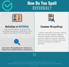 Correct Spelling For Referral Infographic Spellchecker Net