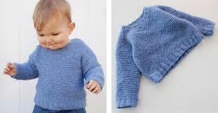 Knit with double strands for warmth & softness. Blue Knitted Children S Sweater Free Knitting Pattern