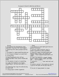 Science crossword puzzles take solvers from the cosmos to the depths of the sea to the inside of a cell in seconds. Scientific Method Matter Crossword Upper Elementary Middle School Abcteach