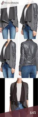 Blanknyc Faux Leather Drape Front Jacket Medium Drape Front Jacket Fashion Clothes Design