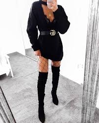 Gucci Belt Black Sweatshirt Dress Sweatshirt Dress Black Sweatshirts