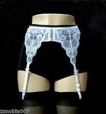 Details About Shirley Of Hollywood Xxxx Lace Panel Four Strap White Garter Belt Size Medium