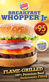 Bk sandwiches from the breakfast menu are made with either a croissant, biscuit or english muffin. Burger King Philippines On Twitter Grab A Breakfast Whopper Jr With Egg Http T Co Kohj7crxhg