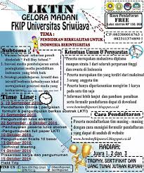 Check spelling or type a new query. Bem Km Fkip Unsri On Twitter Bem Km Fkip Universitas Sriwijaya Gelora Madani 2016 Lomba Karya Tulis Ilmiah Nasional Tingkat Ptn Pts