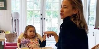 Kate hudson has shared the first adorable picture of her daughter rani rosecredit: Morning Cuteness Alert Watch Kate Hudson And Rani Rose Do Adorable Breakfast Dance
