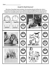 Decision Making And Following The Rules Good Or Bad Choices Worksheet In 2020 Decision Making School Success Make Good Choices