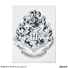 Harry Potter Hogwarts Crest Black And White Poster Zazzle Com Hogwarts Crest Black And White Stickers Harry Potter Coloring Book