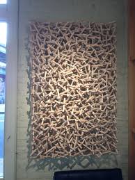 Wall Art Sculpture Made From Debarked Sticks Which Are Tacked Together This Piece Is Has An Interesting Stick Wall Art Wall Sculpture Art Wood Wall Sculpture