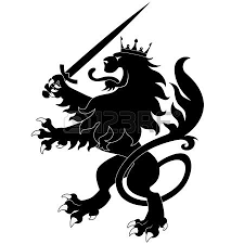 Black Heraldic Lion With Sword On White Background Art Sword Drawing Illustration