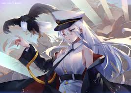 She often expresses her deepest concerns for her and states that it is her duty to protect her from sirens and any hostile foe. Animal Anthropomorphism Azur Lane Bird Enterprise Azur Lane Faicha Gray Eyes Gray Hair Hat Long Hair Tie Uniform Watermark Konachan Com Konachan Com Anime Wallpapers