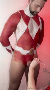 Red Power Ranger - Bodypainting - EPORNER