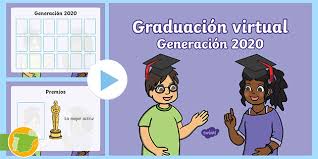Graduación en línea para la clase de 2020 debido a la pandemia del virus corona. Free Graduacion Virtual Promocion 2019 2020 Presentacion Editable