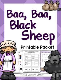 100% free nursery rhymes coloring pages. Baa Baa Black Sheep Nursery Rhyme Packet Mamas Learning Corner