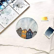 The colours of the clouds are a bit brighter on this painting, because they were put on white paper… 17 Ide Water Color Art Seni Cat Air Lukisan Cat Air Lukisan