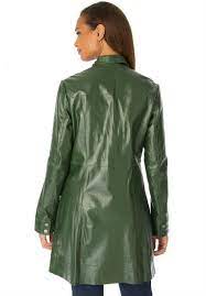 Jessica London Women S Plus Size 3 4 Length Leather Jacket Hunter Green 14 At Amazon Women S C Green Leather Jackets Ladies Of London Plus Size Leather Jacket