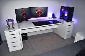What are you looking for in a computer gaming desktop? Removed The Desks Two Middle Drawers And Added More Rgb Home Office Setup Small Game Rooms Gaming Desk Setup