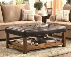 Modern ottoman with hinged tufted cushion top creatively hides essentials out of sight. Leather Tufted Ottoman Coffee Table Ideas On Foter