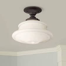 Schoolhouse Button 12 3 4 Wide Old Bronze Ceiling Light 62200 Lamps Plus Traditional Ceiling Lights House Ceiling Lights Rustic Ceiling Lights
