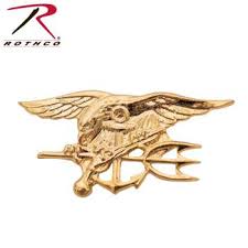 rothco navy seal gold trident label pin