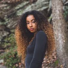 Curly hair and natural hair. Ombre Blonde Curly Weave
