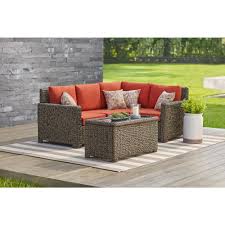 Hampton Bay Laguna Point 5 Piece Brown All Weather Wicker Outdoor Sectional Set With Quarry Re Cheap Patio Furniture Backyard Furniture Outdoor Patio Furniture