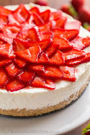 This No Bake Cheesecake Is An Elegant Crowd Pleasing Summer Dessert From The Crust To The Baked Cheesecake Recipe Baked Strawberries Easy No Bake Cheesecake