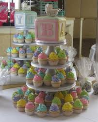 Baby Block Cupcake Tower Baby Shower Baby Shower Cupcake Tower Baby Shower Cupcakes Shower Cupcakes