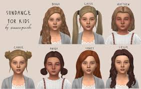 The hairs that i have had this . Simminginchi Sundance Recolors For Kids Sims 4 Hairs