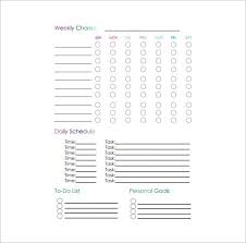 Weekly Chore Chart Template 11 Free Word Excel Pdf