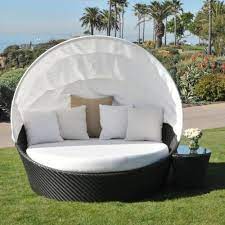 Walmart Caluco Maxime All Weather Wicker Daybed Set With Canopy Modern Patio Furniture Daybed Sets Outdoor Daybed