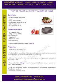 Filet De Poulet Au Pesto Et Jambon De Parme Recettes De Cuisine Recette Tupperware Plat Tupperware