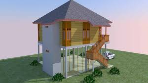 Desain ini dibuat seakan tertarik ke luar dan menjadi pusat perhatian, khususnya pada bagian tengah. 13 Ide Desain Rumah Panggung Modern Beton Istimewa Banget Deagam Design