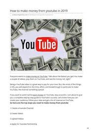 Maybe you would like to learn more about one of these? How To Make Money From You Tube In 2019 By Zaigham567 Issuu