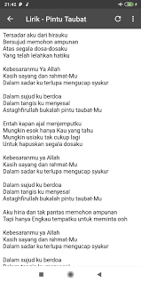 Lagu ini diciptakan oleh zulkifli yang bercerita tentang pertaubatan seseorang, berikut lirik lagu zivilia pintu taubat Kumpulan Lagu Zivilia Offline Lengkap For Android Apk Download