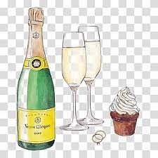Green Liquor Bottle And Two Champagne Glasses Illustration Champagne Glass White Wine Cocktail Glasses Illustration Champagne Glasses Sparkling Wine Cocktails