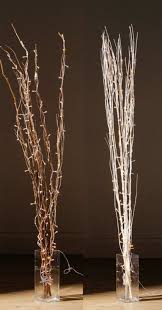Tall Decorative Brown White Natural Twigs With 80 Interwoven Branch Twig Lights In Home Furniture Diy Lighting O Twig Lights Twig Candles Tall Clear Vases