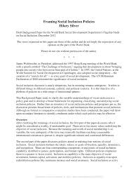Pdf Framing Social Inclusion Policies Draft Background Paper For The World Bank Social Development Department S Flagship Study On Social Inclusion