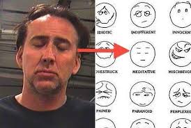 Nicolas Cage Is Meditative Feelings Chart Mug Shots