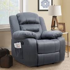 With a retractable footrest and adjustable backrest, this recliner chair is. Walnew Manual Massage Recliner Blue Microfiber Rocshop