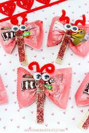 Goodie bag ideas for toddlers. Valentine Candy Love Bugs Craft Butterfly Treats My Home Based Life