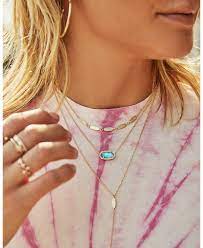 Kendra Scott Elisa Pendant Necklace In Cobalt Cats Eye Her Hide Out