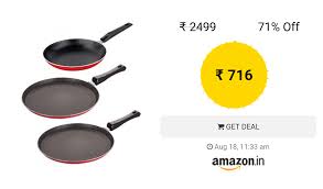Nirlon Non Stick Aluminium Cookware Set 3 Pieces Red 26 Ft12 Tp Ft10 Cookware Set Aluminium Cookware