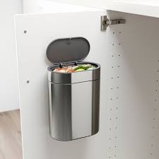 Brogrund Vuilnisemmer Met Drukdeksel Roestvrij Staal 4 L Ikea Bathroom Trash Can Kitchen Trash Cans Trash Can